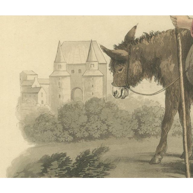 19th Century Miss Semple, Country Woman and Donkey Going to Valenciennes, 1817, Engraving For Sale - Image 5 of 9