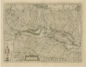 Map of the Alsace Elzas Region with Lotharingen Lorraine, 1650