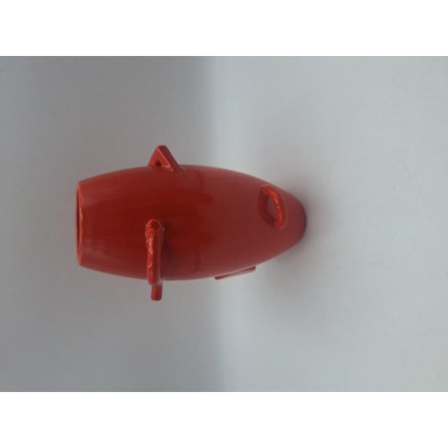 1980s Vintage Vase in Orange Glazed Clay by Alessandro Mendini for Zanotta, 1980s For Sale - Image 5 of 9