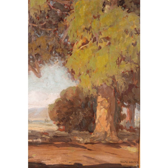 Wood California Landscape Painting by Ralph Holmes (1876-1963) For Sale - Image 7 of 10