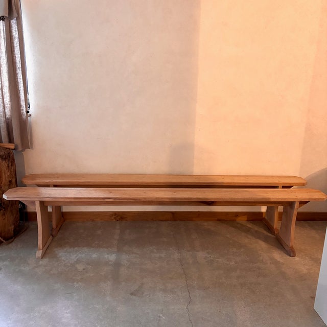 Wooden Benches, Set of 2 For Sale - Image 6 of 6