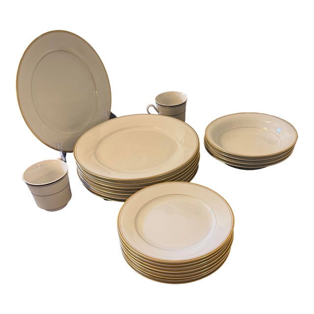 Mid 20th Century Noritake China Goldart Dishes - 22pcs For Sale