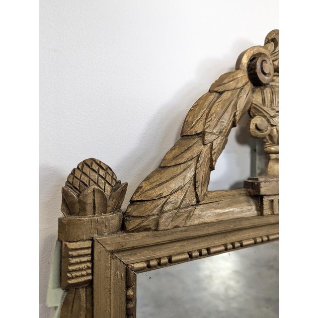 Louis XVI Mirror with Laurel Wreath Pediment For Sale - Image 3 of 6