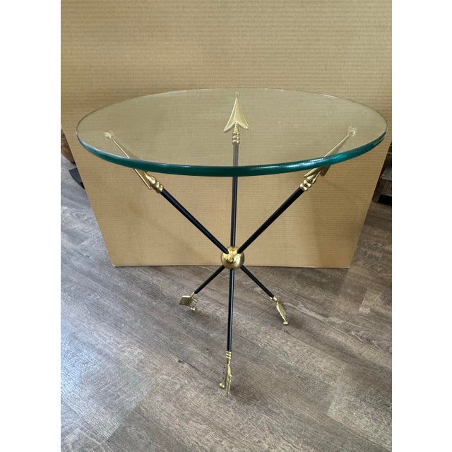 Brass 1950s Maison Jansen Arrow Directoire Side Table For Sale - Image 8 of 8