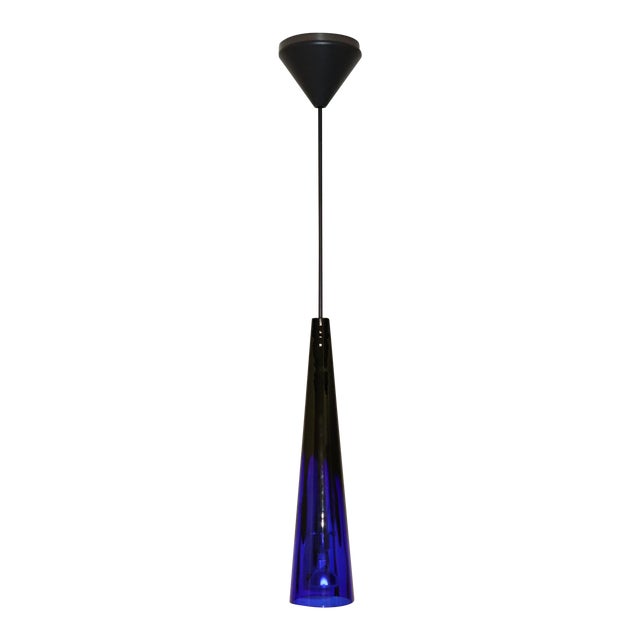 1980s Modern Itre Black-Blue Murano Glass Pendant For Sale
