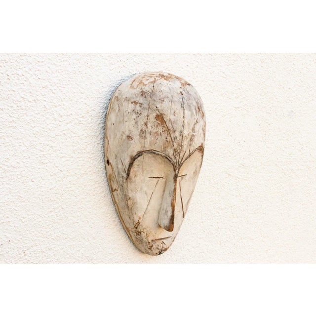 Powder White Painted African Mask For Sale - Image 4 of 9