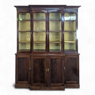 Vintage Flamed Mahogany Bookcase For Sale