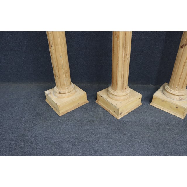 Set of Four Monumental Corinthian Style Pine Architectural Columns For Sale - Image 14 of 15