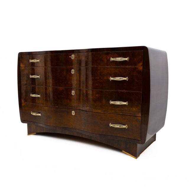 1930s Art Deco Italian Thuja Root Curved Chest of Drawers, 1930s For Sale - Image 5 of 10