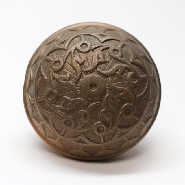 Traditional Antique Norwalk Brass Passage Door Knobs For Sale - Image 3 of 7