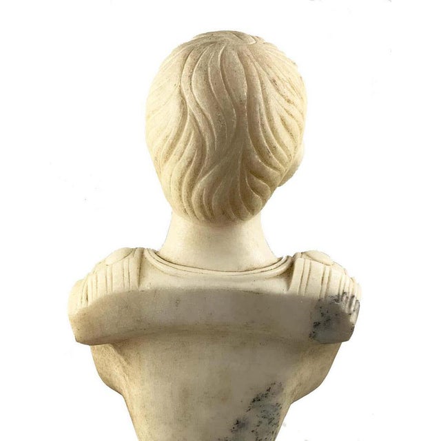 20th Century White Marble Bust of a Roman General For Sale - Image 12 of 13
