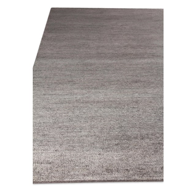 Calais Hand loom Bamboo/Silk Gray Rug-14'x18" For Sale - Image 4 of 7