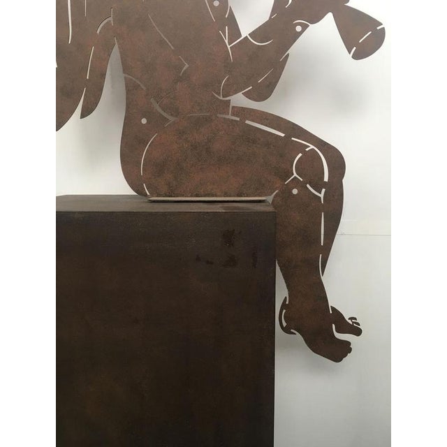 Post-Modern Abstract Rust Cherub Sculpture by Bruno Chersicla, 1980 For Sale - Image 10 of 18