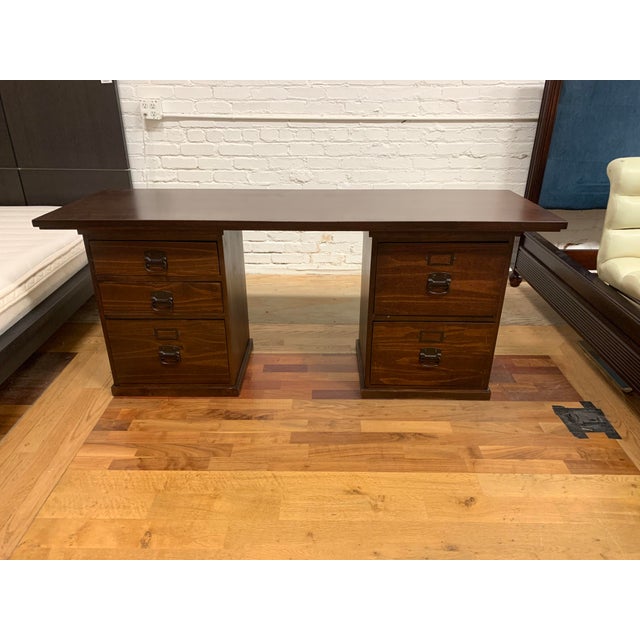 Vintage Style Workspace Double File Cabinet Desk Chairish