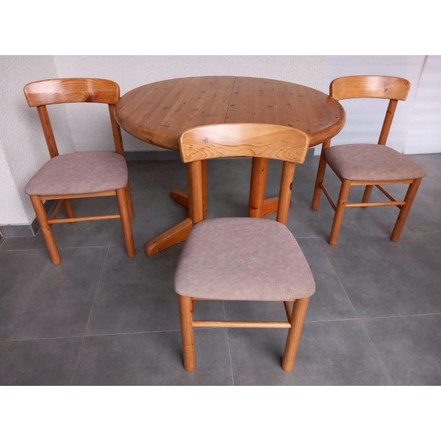 Dining Chairs and Table, Denmark, 1980s, Set of 4 For Sale - Image 6 of 10