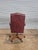Ethan Allen Burgundy Leather Tufted Office Arm Chair on Casters & Swivels For Sale - Image 9 of 9