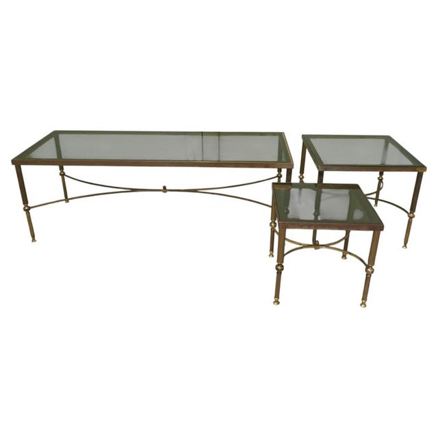 Black Vintage Occasional Coffee Tables in Brass, 1970, Set of 3 For Sale - Image 8 of 8