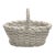 Vintage Mid-Century Italian White Woven Ceramic Lattice Basket With Rope Handle Majolica Style For Sale