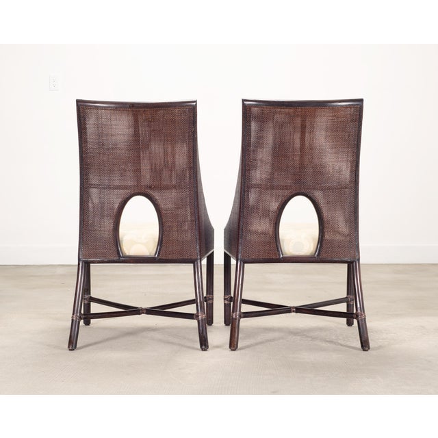 Pair of Barbara Barry for McGuire Rattan Caned Dining Armchairs For Sale - Image 18 of 18