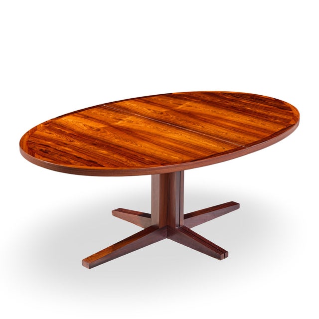 John Mortensen for Heltborg Møbler Mid Century Danish Rosewood Expanding Dining Table With 2 Leaves For Sale - Image 12 of 13