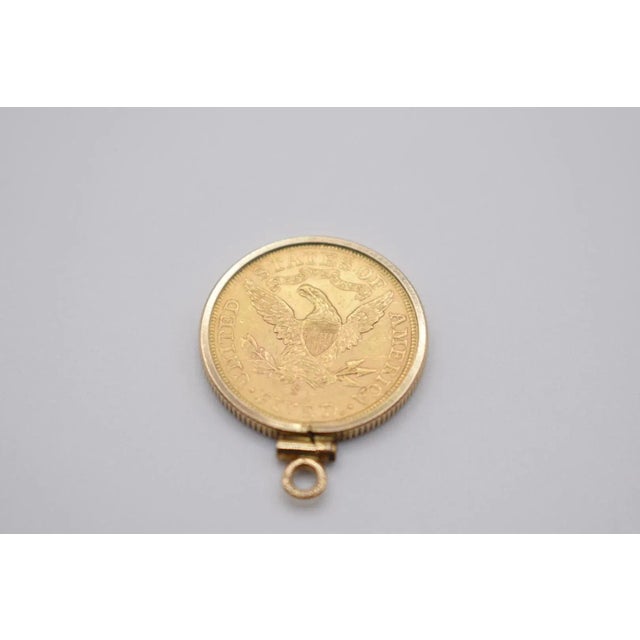 18k Gold 1901 Liberty Five Dollar Coin Pendant For Sale - Image 9 of 9