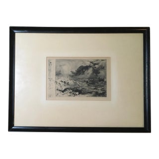 Framed Felix Hilaire Buhot Drypoint Etching “L'Orage (The Storm)”, 1879 For Sale