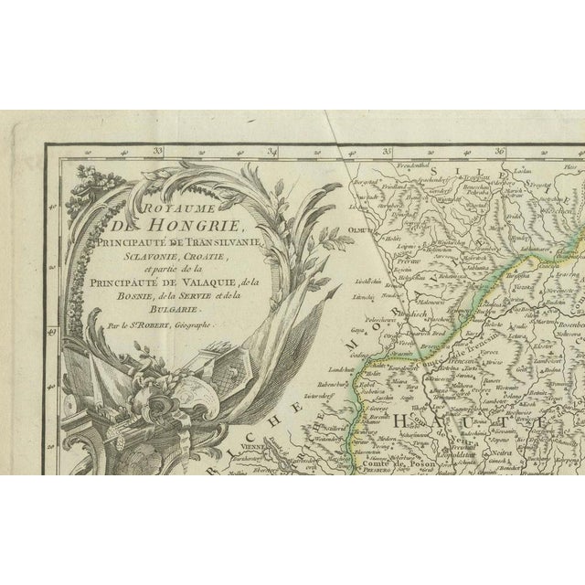 Beige Antique Map of the Kingdom of Hungary and Transylvania, 1780 For Sale - Image 8 of 10