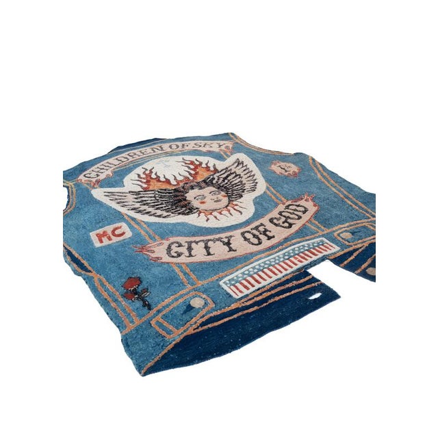 Hand-Knotted Children of Sky Rug in Wool, Silk & Alpaca by Dinodo Studio Designed by Julien Jaca Limited Edition of 9...