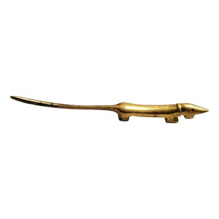 Mid-Century Modern Dachshund Brass Letter Opener by Walter Bosse for Herta Baller, 1950s For Sale