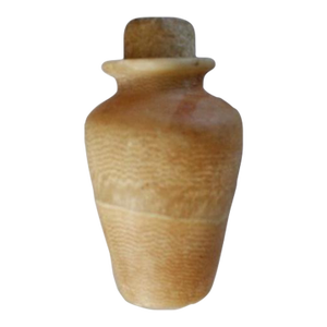 19th C Egyptian Revival Beige Alabaster Flask - 1 Pc
