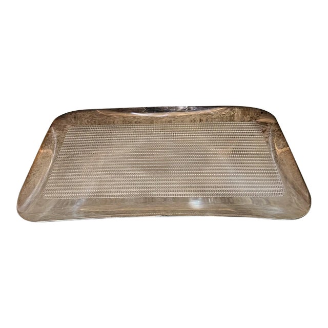 WMF Ikora S Collection Tray, Textured Silver Platter, Vintage 1970s For Sale