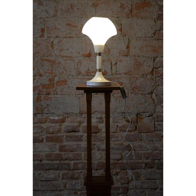 Mid-Century Table Lamp in Brass, Steel and Glass, Czech, 1960s For Sale - Image 8 of 11