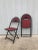 Metal Vintage Steel & Vinyl Folding Chairs - a Pair For Sale - Image 7 of 11
