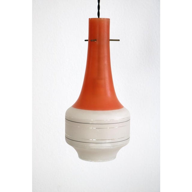 Italian Red, Yellow and Blue Glass Pendant Lights in the Style of Vitosi, 1960s, Set of 3 For Sale - Image 10 of 18