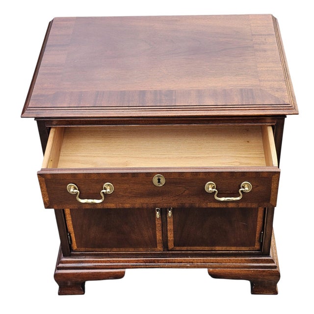 Elegant craftsmanship meets classic timeless design in this single-drawer bedside table by renowned maker Councill...