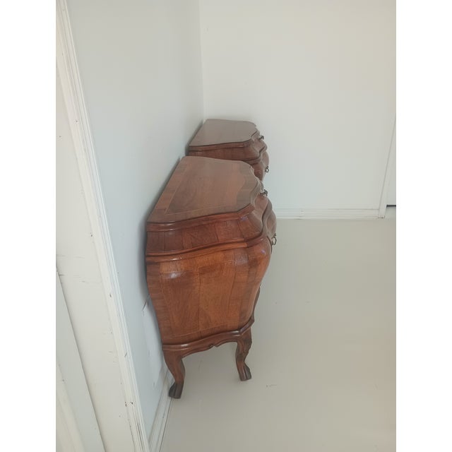Vintage Italian Burl Wood Night Stands, A Pair For Sale - Image 14 of 18