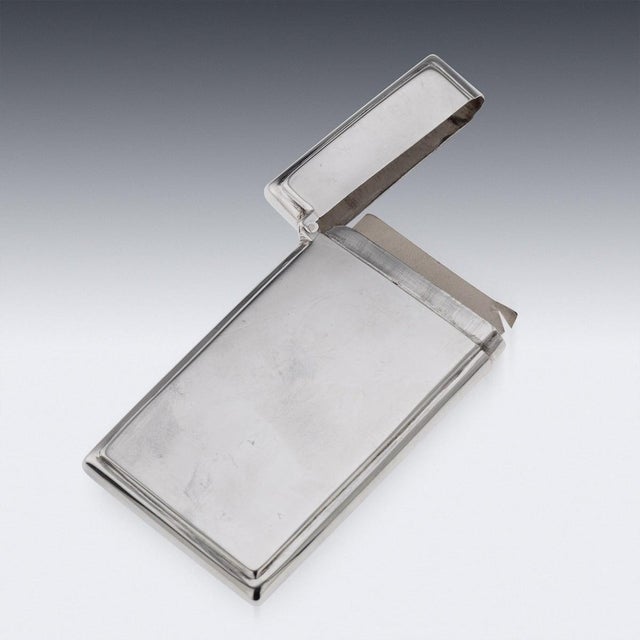 Metal Antique Victorian Silver Card Case, 1883 For Sale - Image 7 of 11