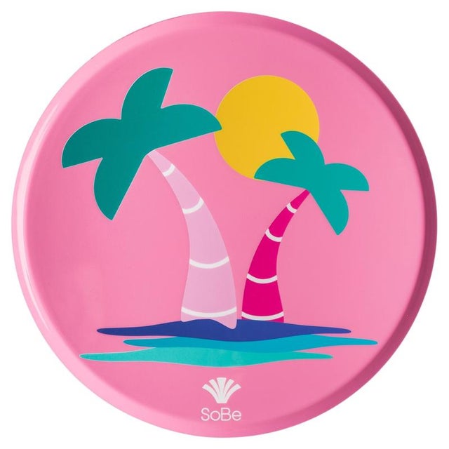 Pink Limited Edition Sobe Palms Circular Sustainable Tray in Aluminum by Altreforme For Sale - Image 8 of 8