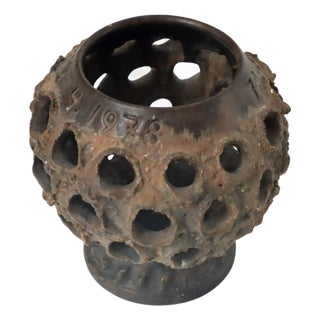 Mid-Century Brutalist Danish Ceramic Candleholder from Judi Kunst, Denmark, 1970s For Sale