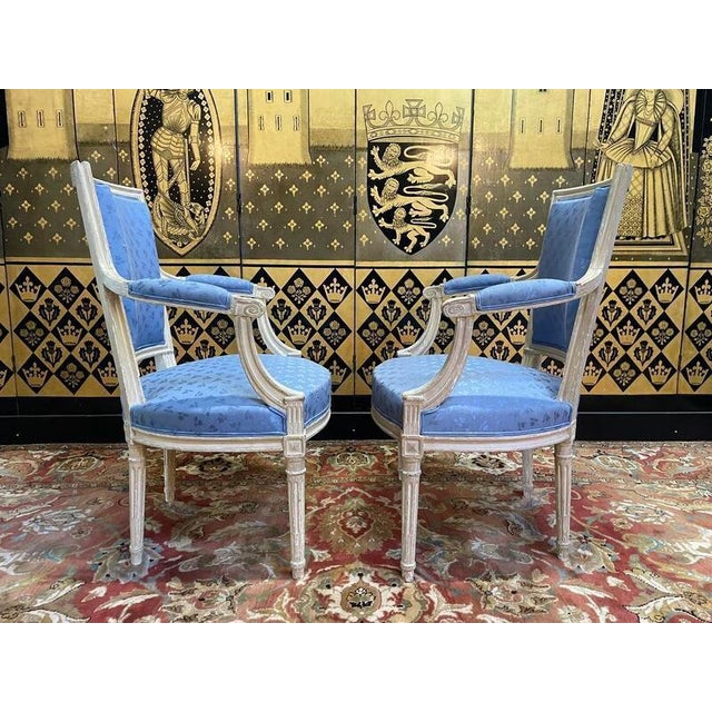 Wood Set of Louis Xvi Style Cabriolet Armchairs For Sale - Image 7 of 8