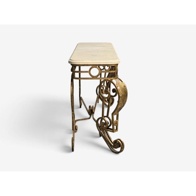 Maitland Smith, Console Table, Gilt Metal, Marble, Philippines, 1980s For Sale - Image 12 of 13