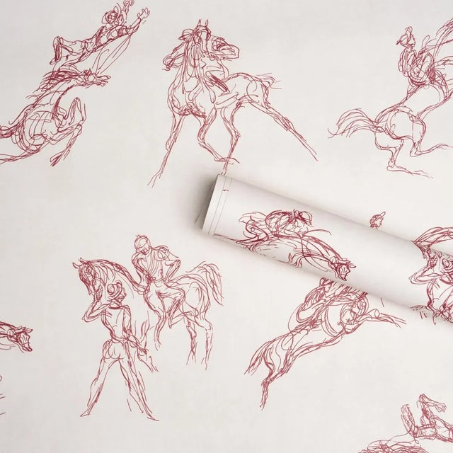 Schumacher SAMPLE - Schumacher x Backdrop Tanbark Wallpaper In Dark Red For Sale - Image 4 of 4