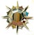 Metal Mexican Modern Gilt Metal Sunburst Mirror Style of Sergio Bustamante, 1989 For Sale - Image 7 of 11