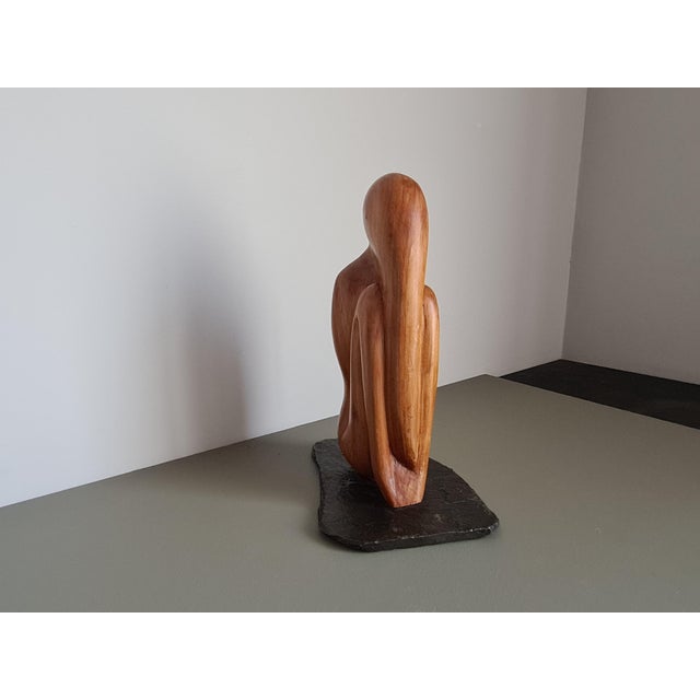 Mid-Century Minimalist Abstract Art Wooden Sculpture, 1970s For Sale - Image 9 of 11