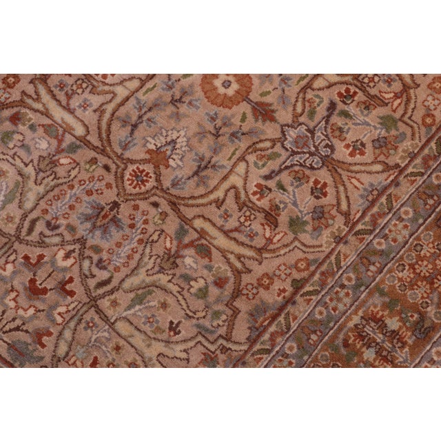 Boho Chic Tabriz Pak-Persian Tan/Brown Wool Rug - 4'0'' X 6'6'' For Sale - Image 4 of 9