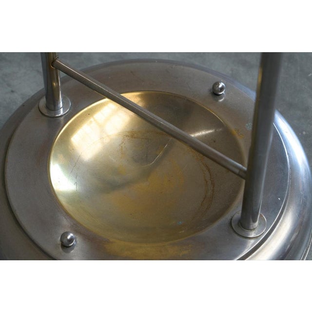 Gold Bauhaus Style Crome Plated Umbrella Stand in Brass, 1950s For Sale - Image 8 of 11