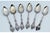 Silver Coffee Spoons with Floral Reliefs, Set of 6, in Very Good conditions. Designed 1890 to 1919 This piece has an...
