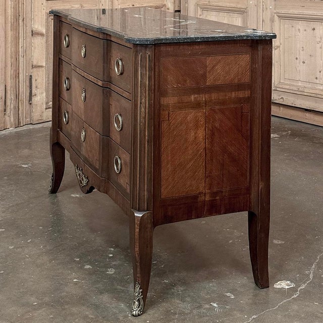 19th Century French Louis XVI Marble Top Mahogany Commode For Sale - Image 15 of 18