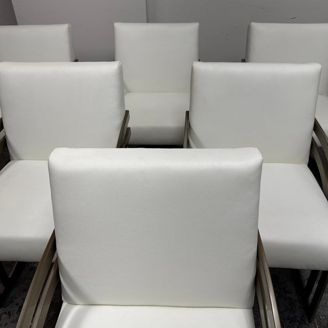 Milo Baughman Style Cantilever Dining Chairs, Set of Six For Sale - Image 4 of 12