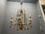 Italian Florentine Giltwood and Amber Murano Glass Drop 6-Light Chandelier, 1950s For Sale - Image 13 of 15